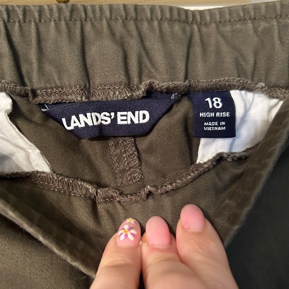 Lands End high rise cargo pants olive green sz 18 - Picture 3 of 4